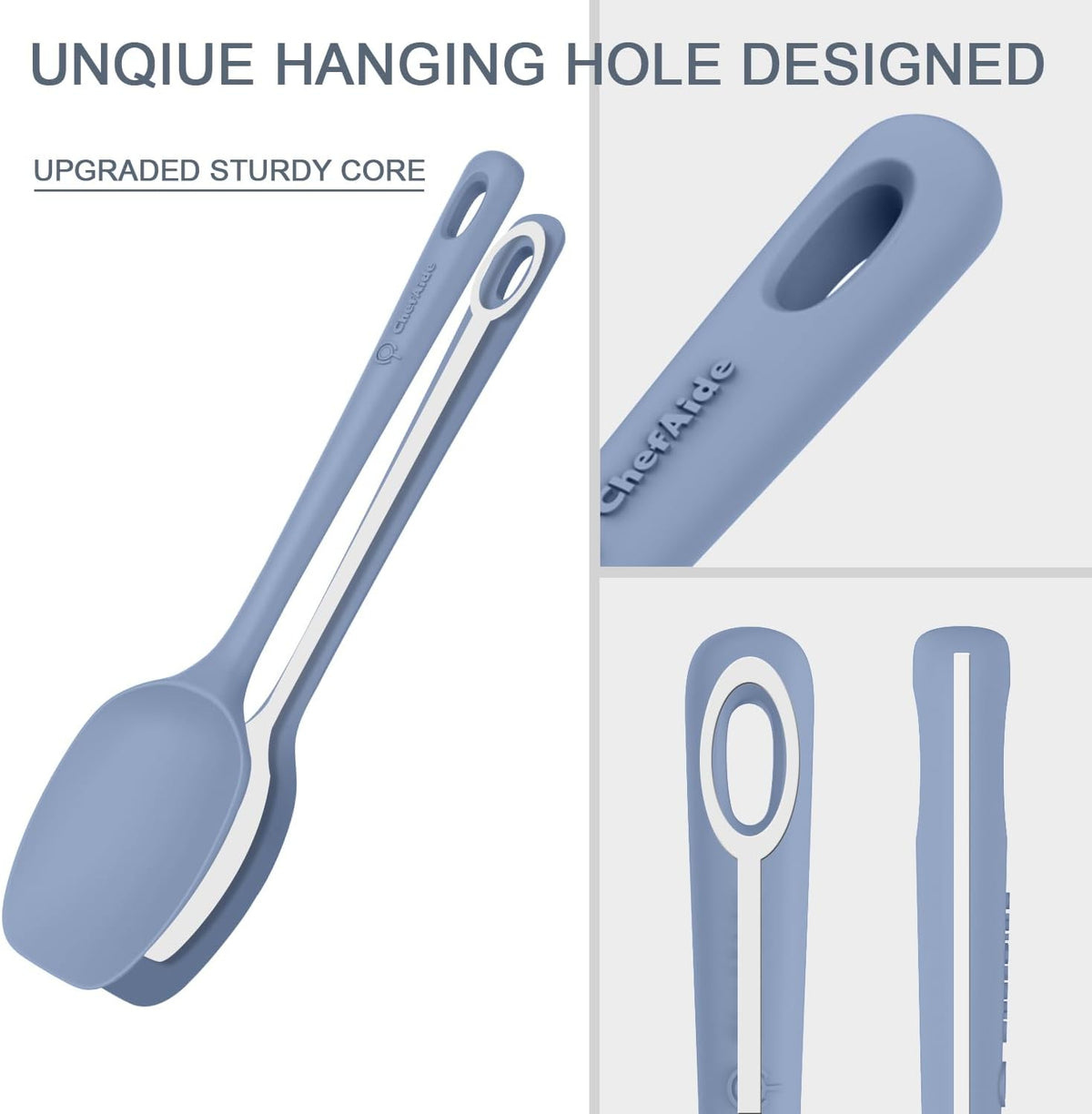 5 Pieces Silicone Spatula Set, Food Grade Rubber Spatula, Upgrade Strong Handle with Ergonomic
