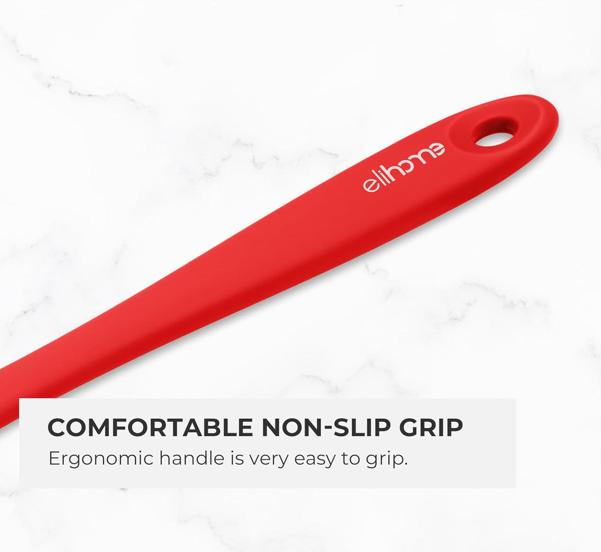 Elihome Skinny Silicone Spoonula - Non-Stick Heat Resistant Silicone Scraper Spatula for Mixing