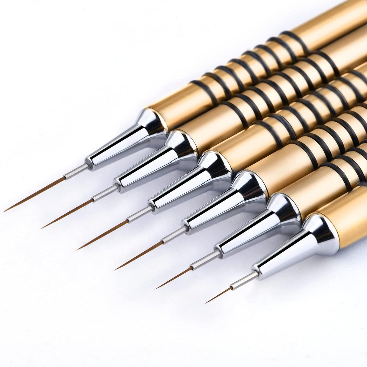 Nail Art Liner Brushes Set, 6Pcs Nail Art Design Brush Striping Thin Long Lines Dotting Drawing