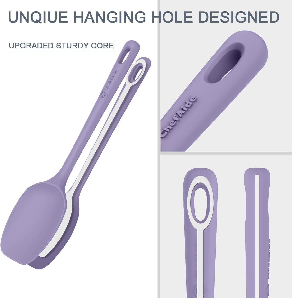 5 Pieces Silicone Spatula Set, Food Grade Rubber Spatula, Upgrade Strong Handle with Ergonomic