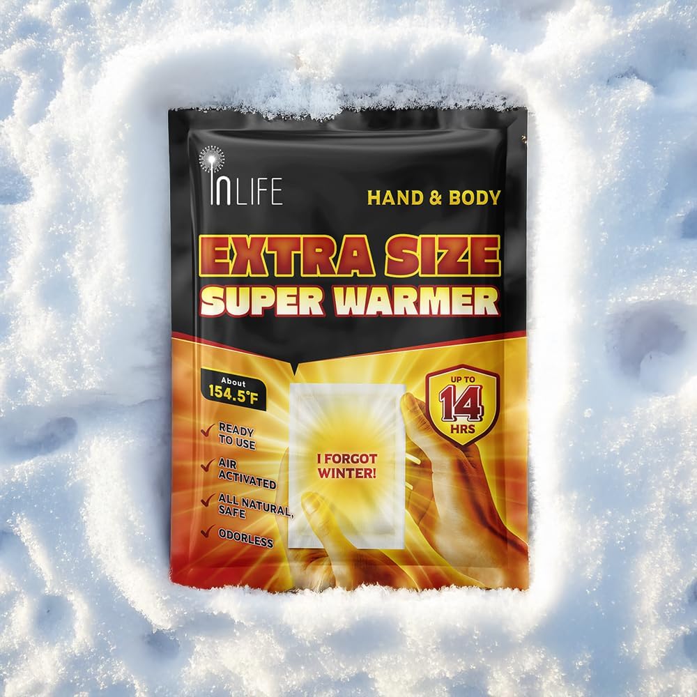 InLife Extra Size Super Warmer for Hands and Body, All Natural & Safe, Bigger & Wider Area Covered