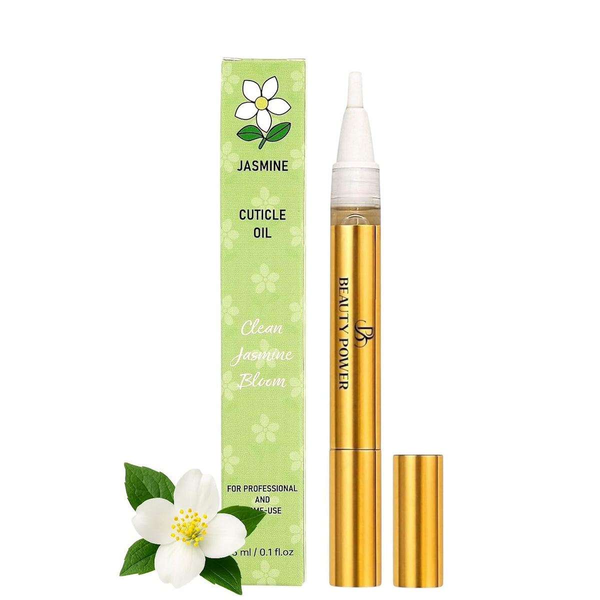 Nail Oil Cuticle Pen - Jasmine - Nail Strengthener & Growth Serum with Vitamin A, D, E, B5
