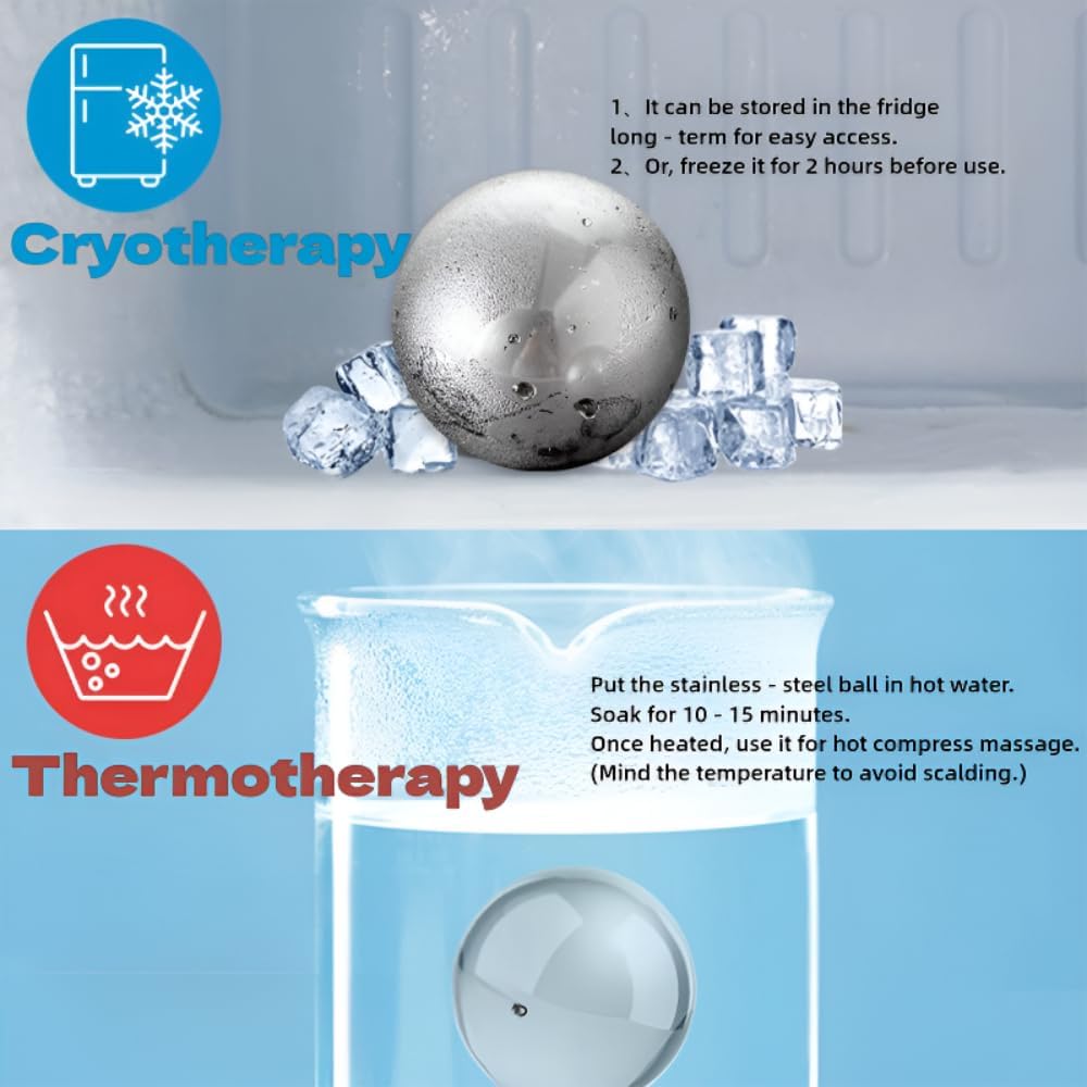 Ice Globes for Face Eyes, Unbreakable Stainless Steel Cryo Massagers for Skincare Routines