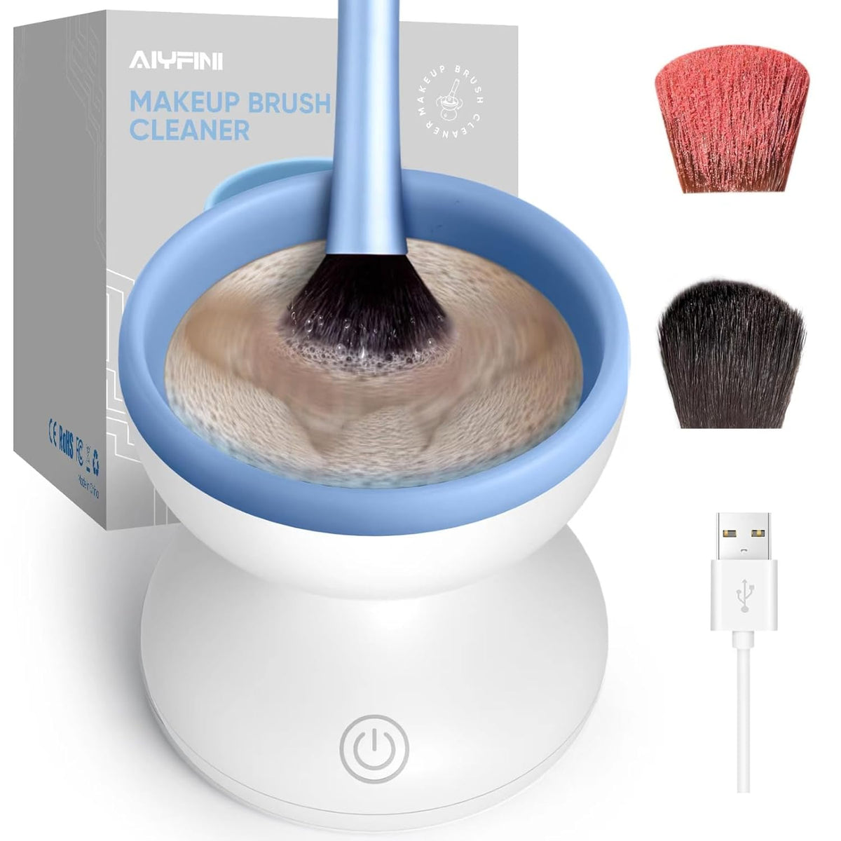 Alyfini Makeup Brush Cleaner Machine - Electric Make up Brushes Cleaner Cleanser Professional Tool