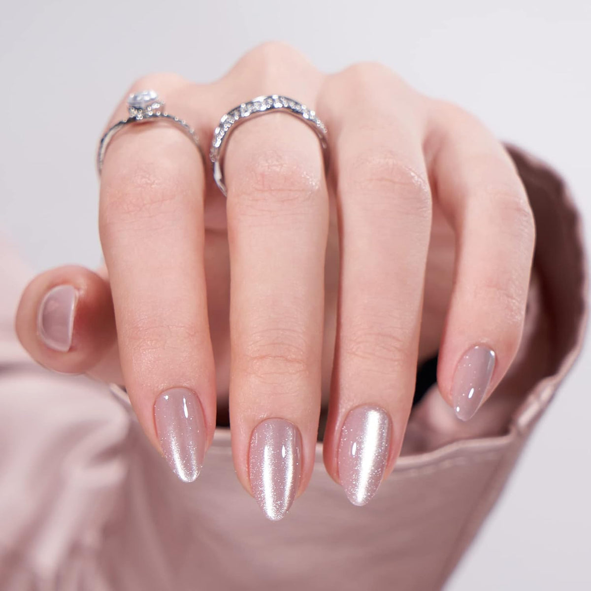 BTArtbox Press On Nails Almond - Short Soft Gel Fake Nails with Nail Glue, Opaque Reusable Stick On