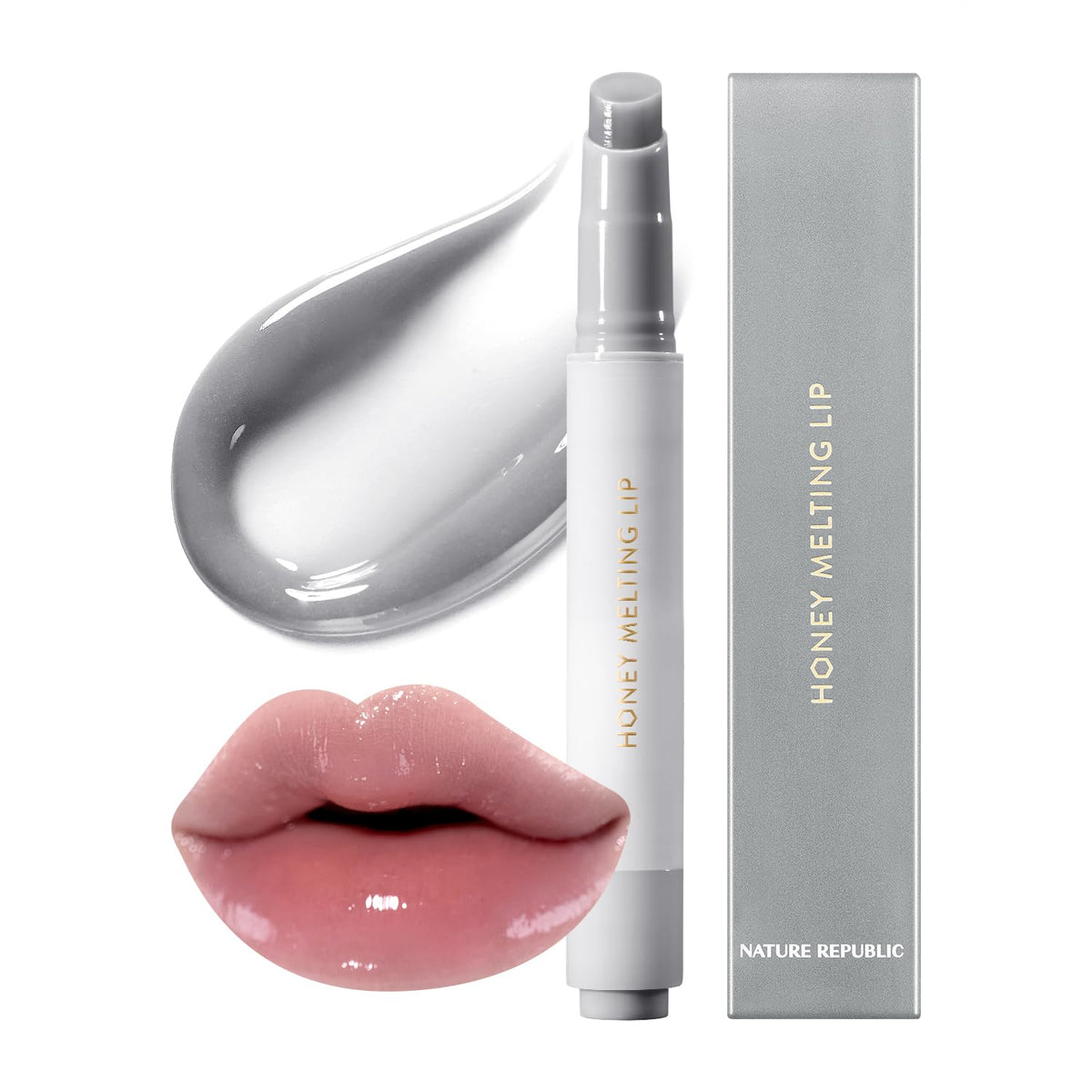 Nature Republic HONEY MELTING LIP PLUMPING (12 GRAY) SOFT LIP STICK Moody Plump Hydrating Gloss