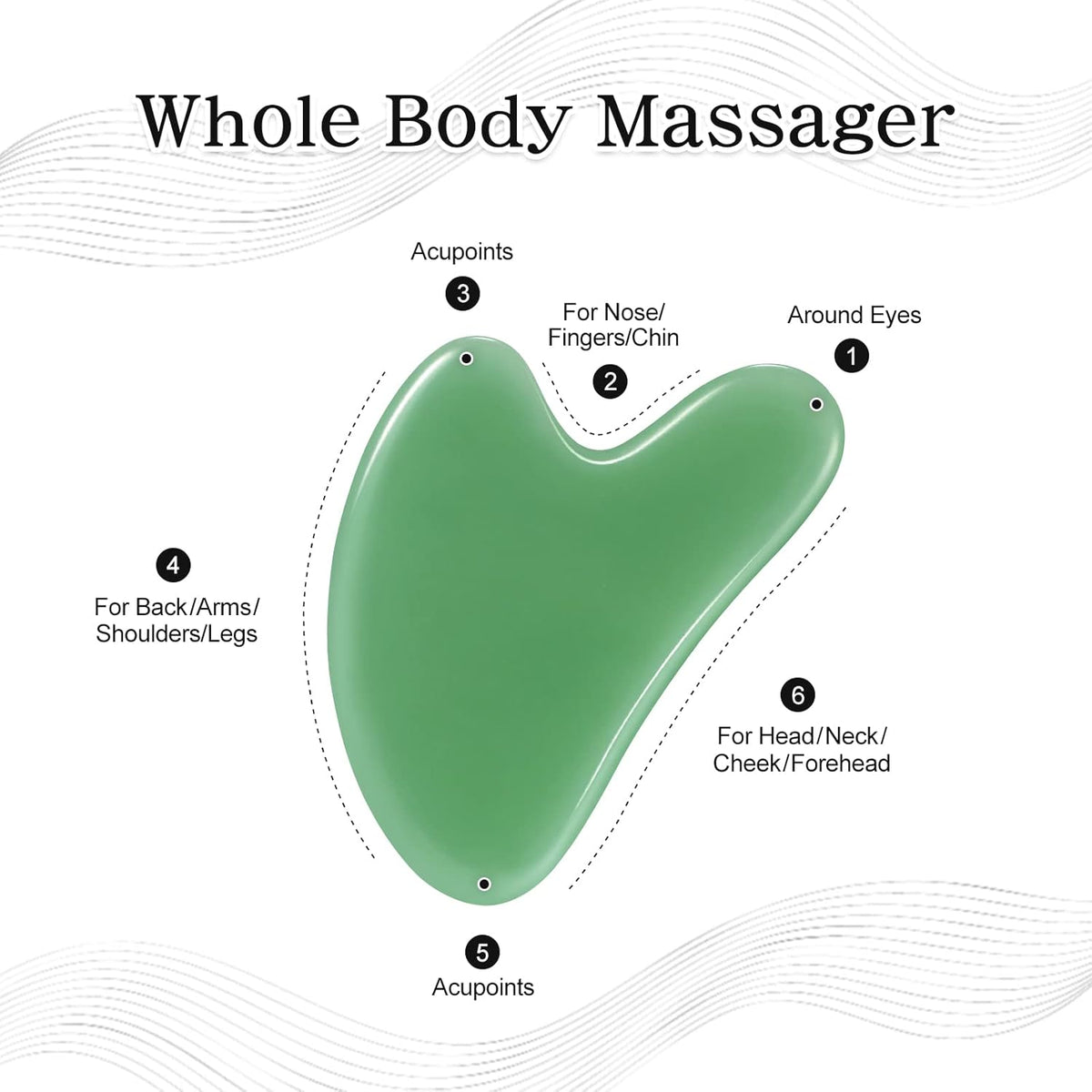 Gua Sha Facial Tools Guasha Tool Gua Sha Jade Stone Manual Massage Sticks for Jawline Sculpting and