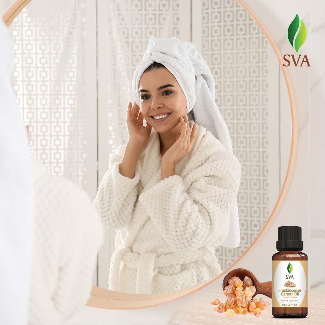 SVA Frankincense Essential Oil – 1/3 Fl Oz – 100% Natural Boswellia Carterii Oil - for Diffuser