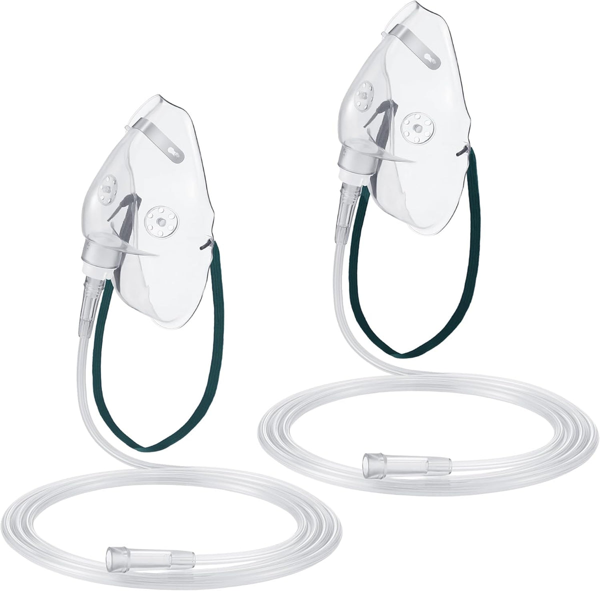 Geiserailie 2 Pack L Size Oxygen Mask with 6.6 Ft Tubing and Adjustable Elastic Strap, Adult Oxygen