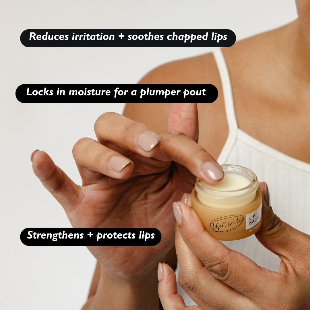 UpCircle Lip Balm with Hemp Seed Oil + Shea Butter 15ml – Hydrating + Plumping – Rosehip +