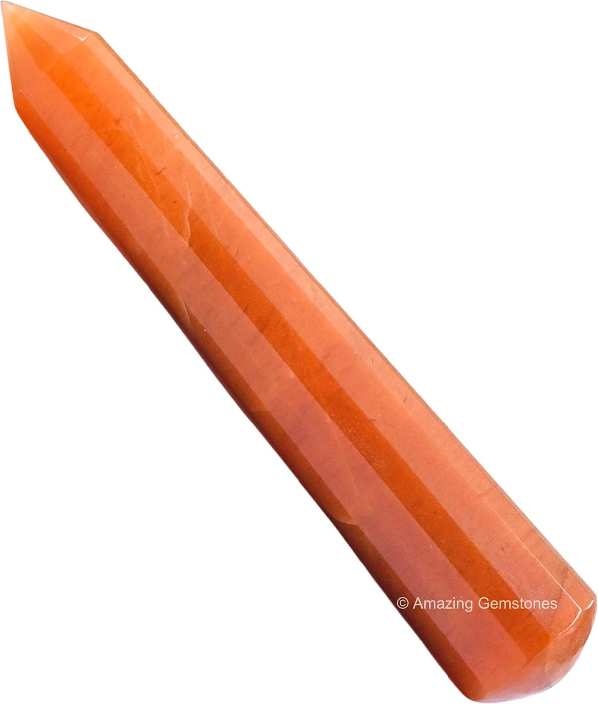 Amazing Gemstone Red Aventurine Crystal Wand Massage Stick - Pelvic Wand Gua Sha for Adults