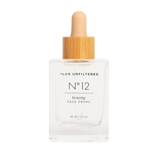 + Lux Unfiltered N°12 Face Tanning Drops - Non-Comedogenic Bronzing Drops for Face with Hyaluronic