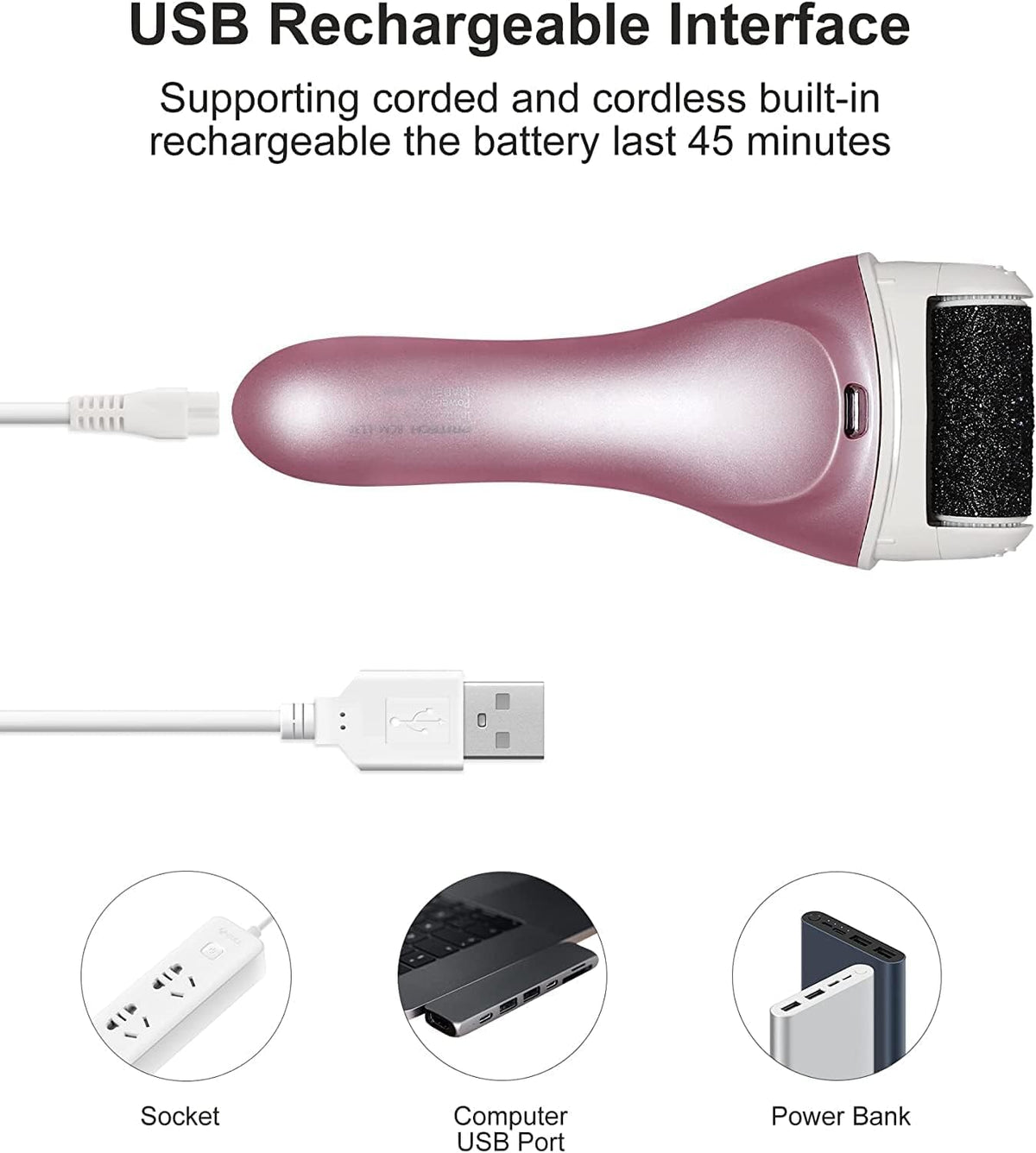 Electric Foot Callus Removers Rechargeable,Portable Electronic Foot File Pedicure Tools, Electric