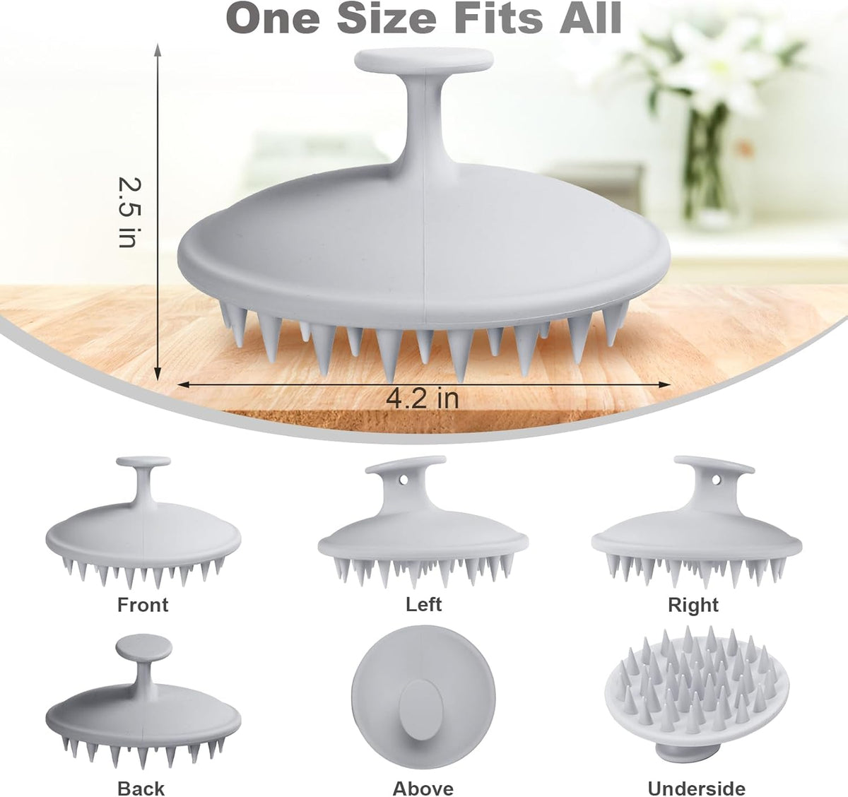 Silicone Scalp Massager Shampoo Brush, Scalp Brush for Hair Growth & Dandruff Removal, Hair