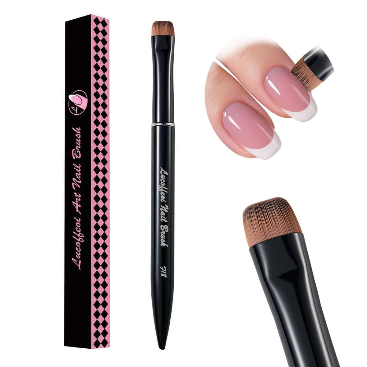 Nail Brush for French Tip, Nail Cleaning Brush for Gel & Acrylic - Professional Kolinsky Sable