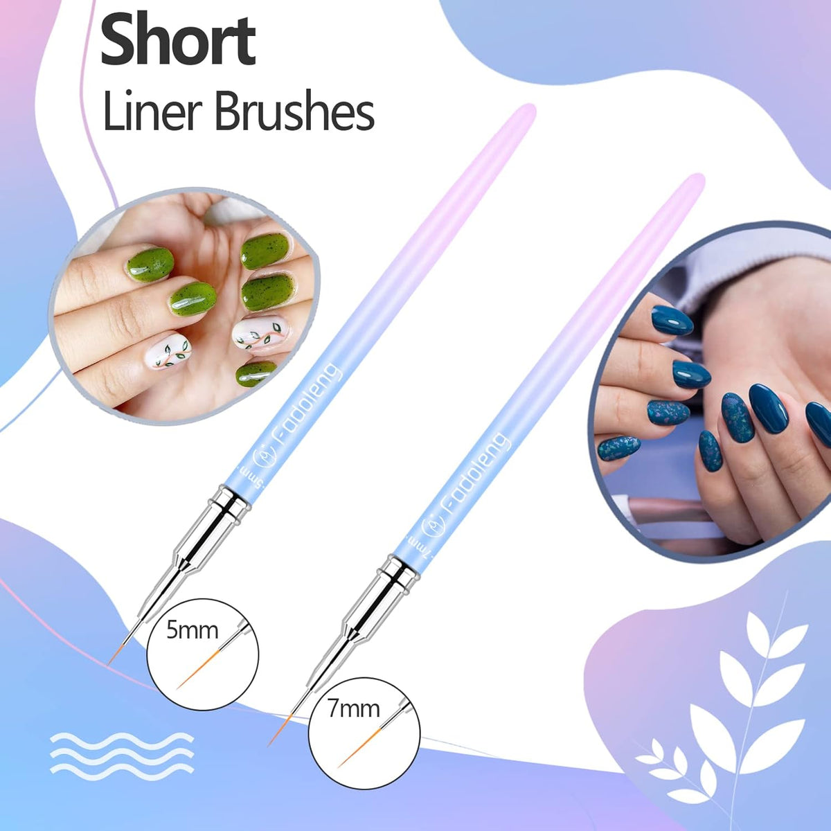 Liner Brush for Nails, 6Pcs Thin Nail Art Brushes Professional Nail Detail Brush for Gel Polish