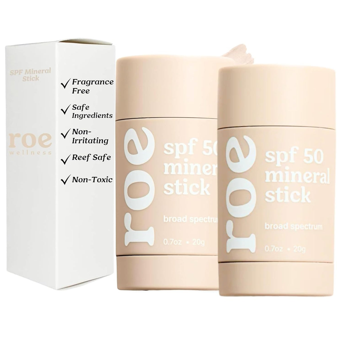 Roe Wellness- Kids Sunscreen Stick For Face & Body Sun Protoction | Reef Safe, Clean Ingredients