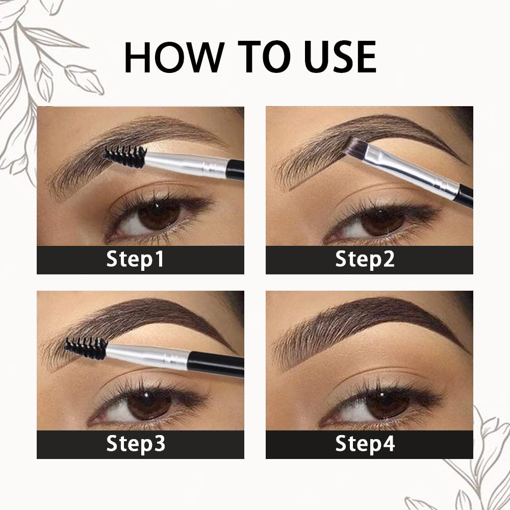 evpct Ebony Eyebrow Powder Pomade Gel Shaper Makeup Kit with Dual-ended Brush, Eyebrow Stencils Kit