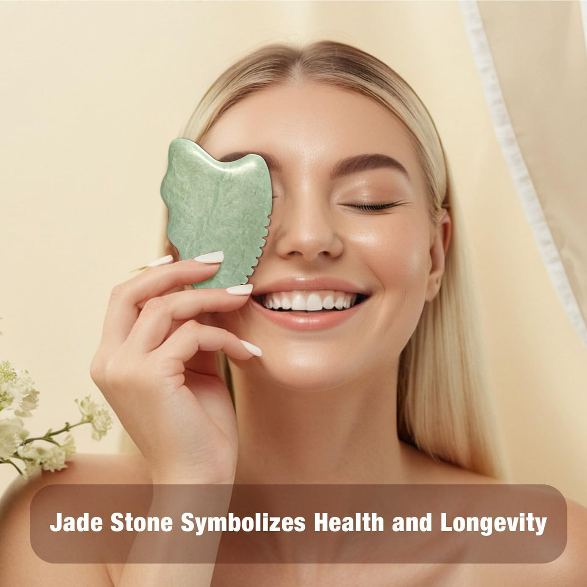 Gua Sha Facial Tools,Guasha Tool for Face,Jade Gua Sha Stone Comb Edge, Face Sculpting Tool Skin