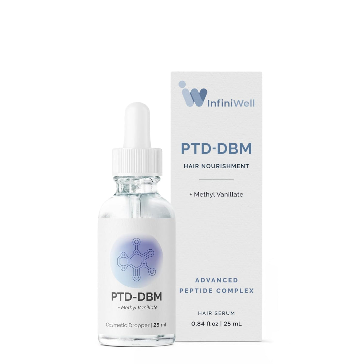 InfiniWell PTD-DBM Peptide Hair Serum for Fuller-Looking Hair - Scalp Treatment for Visible Growth