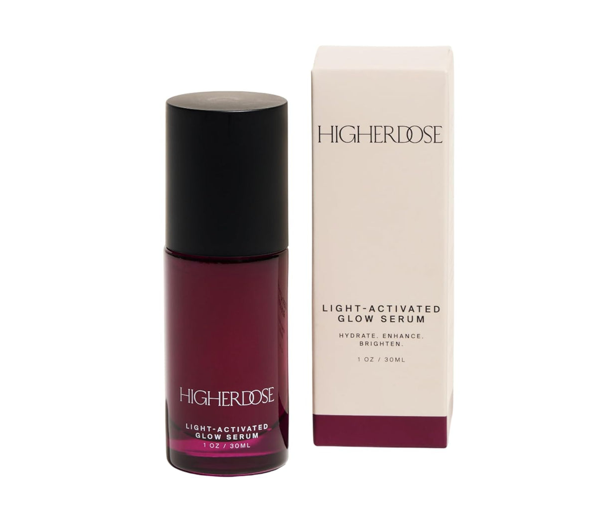 HigherDOSE Light-Activated GLOW SERUM - Anti Aging Face Serum to Plump, Hydrate & Smooth Fine Lines