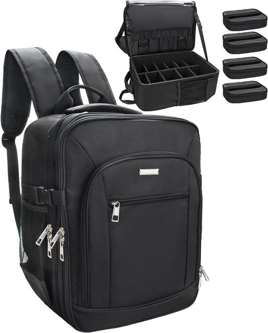 Makeup Backpack Makeup Artist Bag Professional Extra Large Cosmetic Bag Travel Train Case Storage