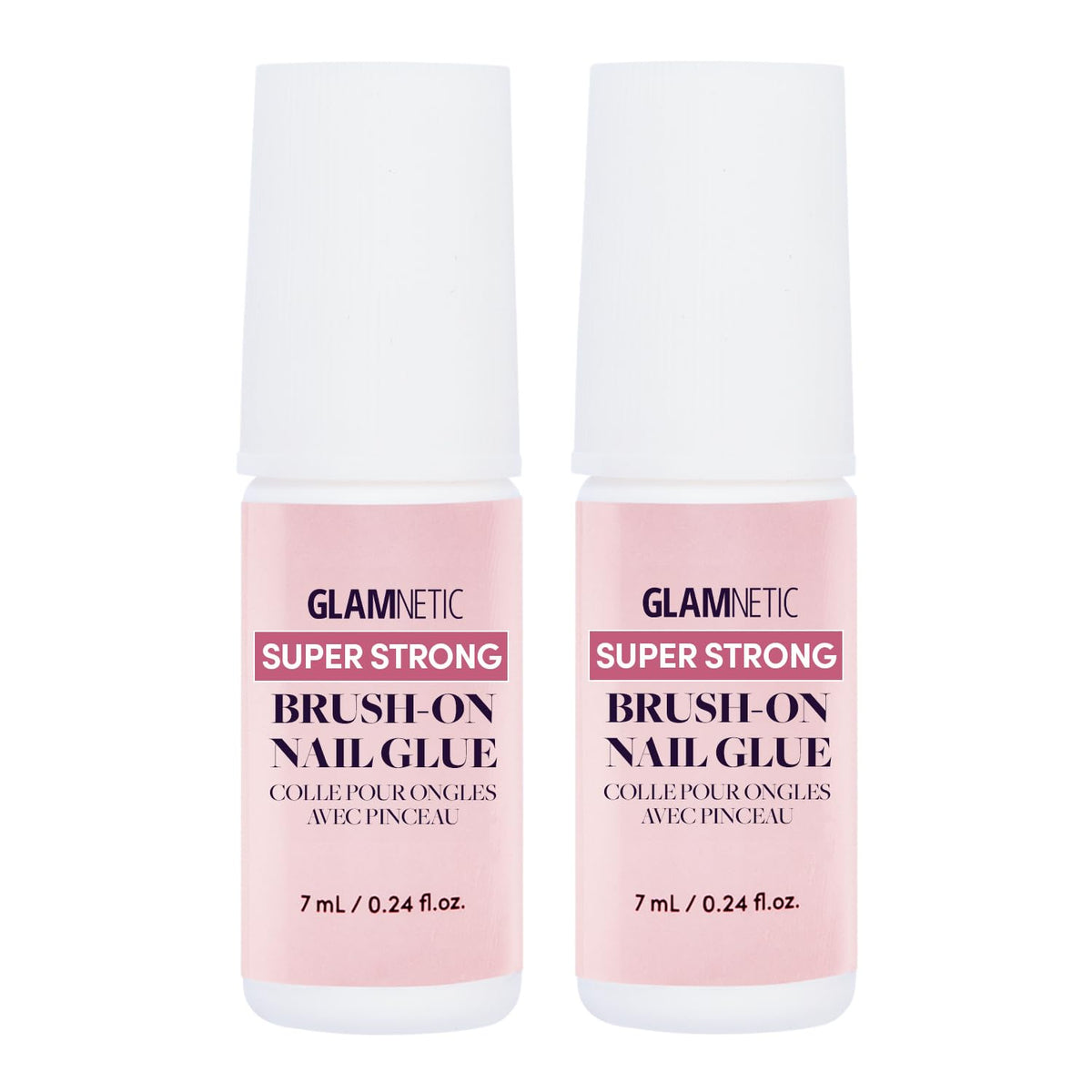 Glamnetic Super Strong Brush On Nail Glue (2 Bottles) | Brush Tip Applicator, Mess Free, Travel