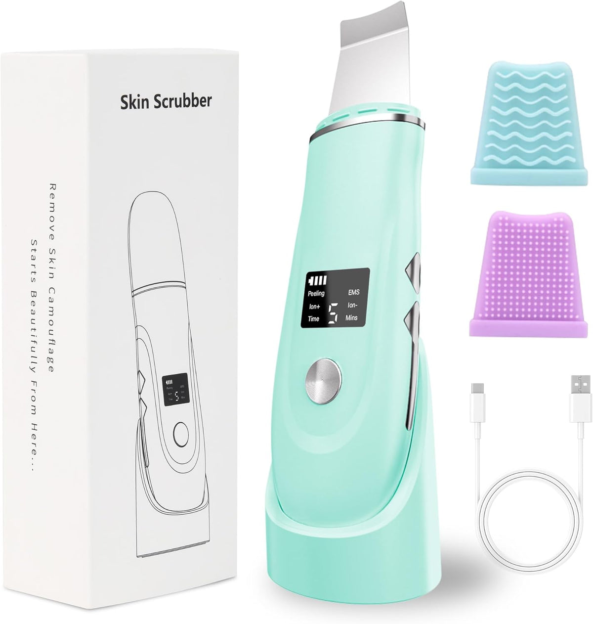 Face Scrubber Skin Spatula - Blackhead Remover Deep Cleansing Tool for Pore Extraction, 4-in-1 Fast