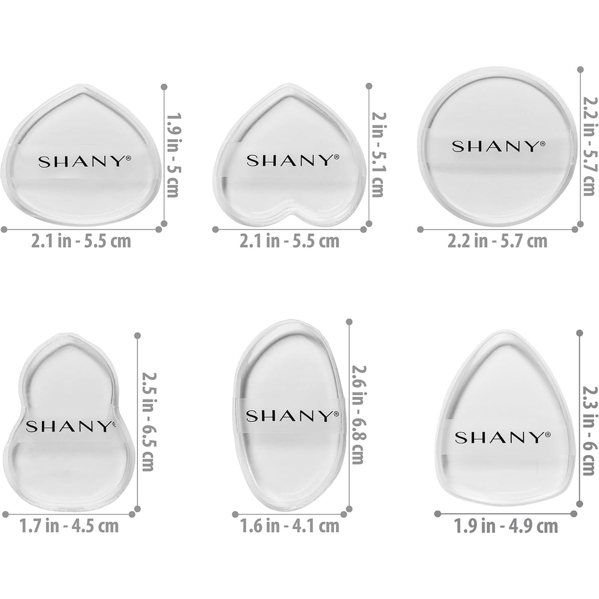 SHANY Stay Jelly Silicone Sponge Set - Clear & Non-Absorbent Makeup Blending Sponges for Flawless