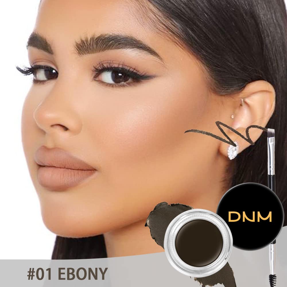 evpct Ebony Eyebrow Powder Pomade Gel Shaper Makeup Kit with Dual-ended Brush, Eyebrow Stencils Kit