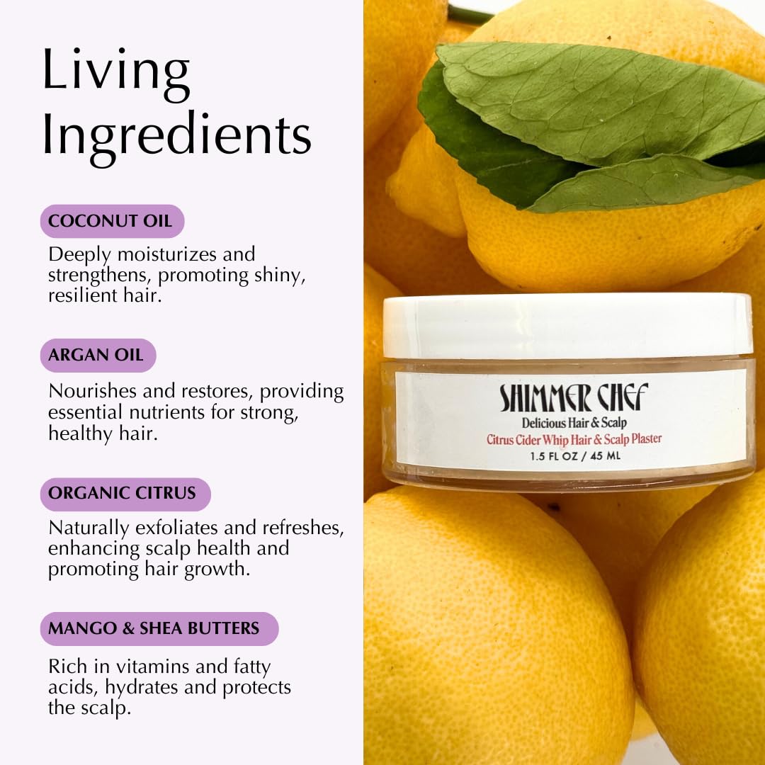 Citrus Cider Whip Hair Plaster | Vitamin C Infusion for Luminous Hair | Fruit Butters, Orange Peel
