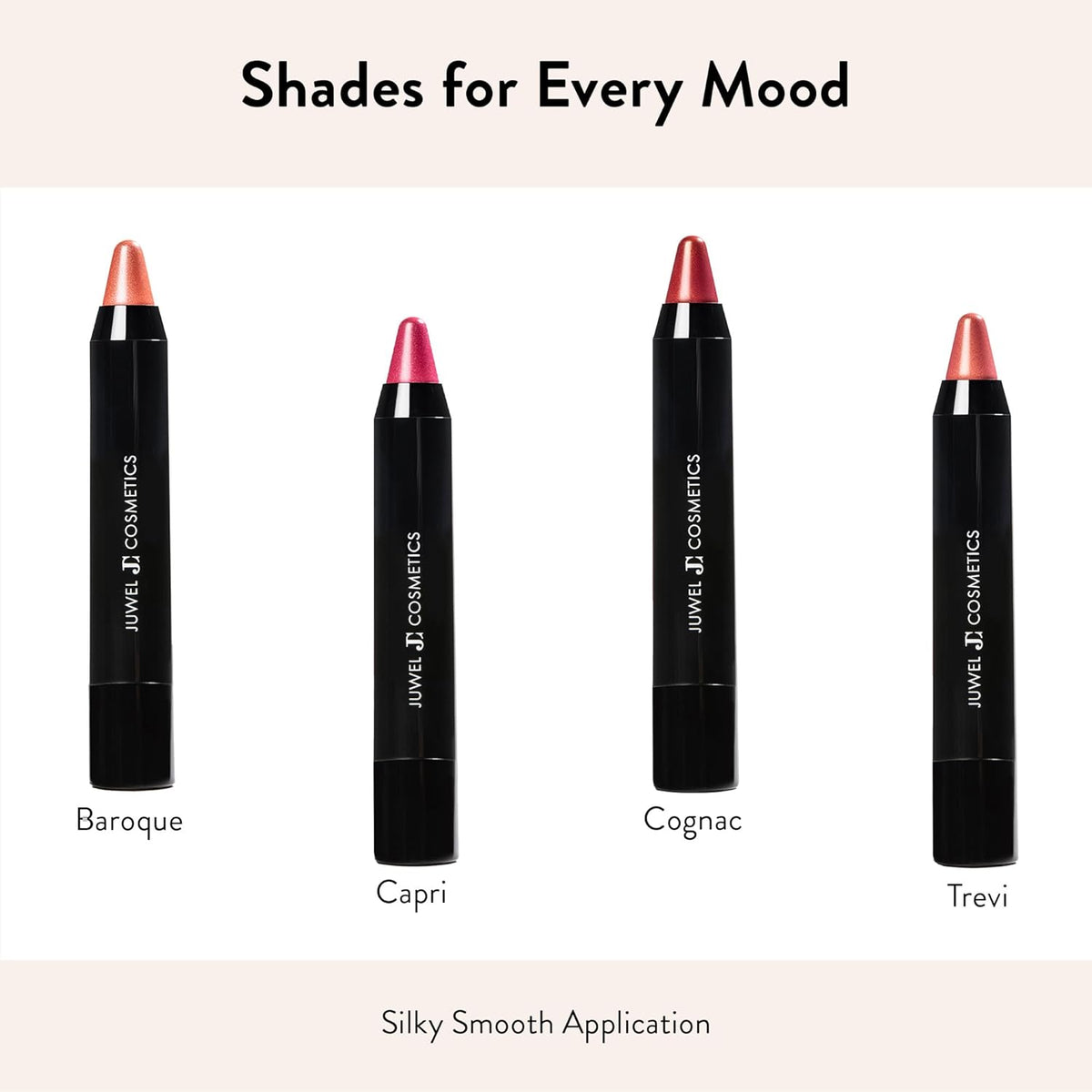 Juwel Cosmetics Retractable Lip Crayon, High Shine Long Lasting Lip Liner with Vitamins C & E, Shea