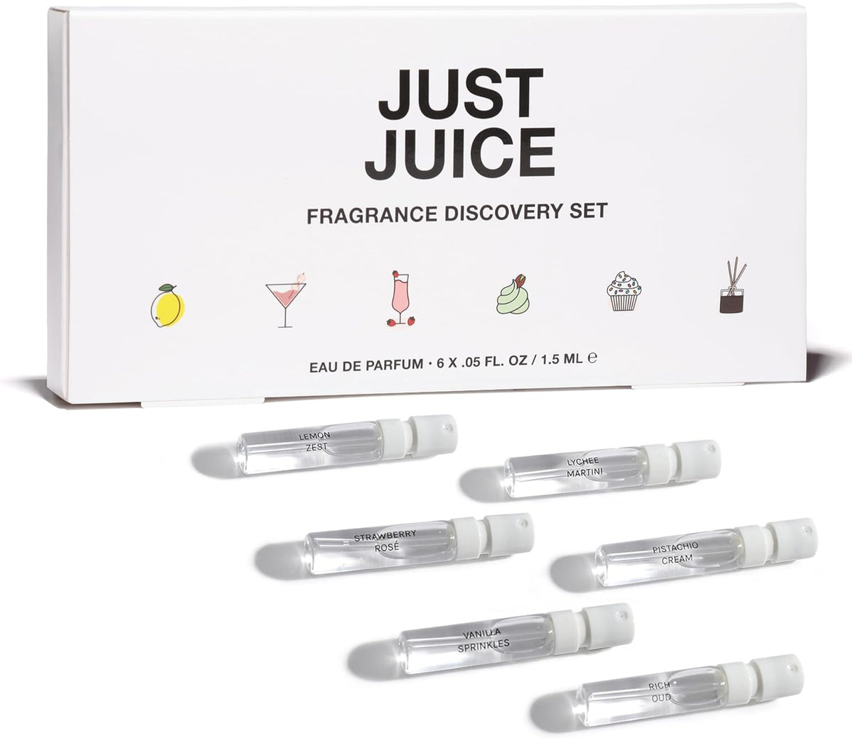 Just Juice Discovery Set - Mini Perfumes for Women and Men - Fruity, Floral, Gourmand Men's and
