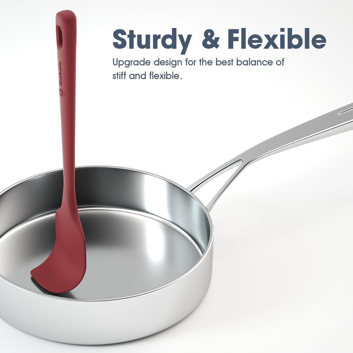 5 Pieces Silicone Spatula Set, Food Grade Rubber Spatula, Upgrade Strong Handle with Ergonomic