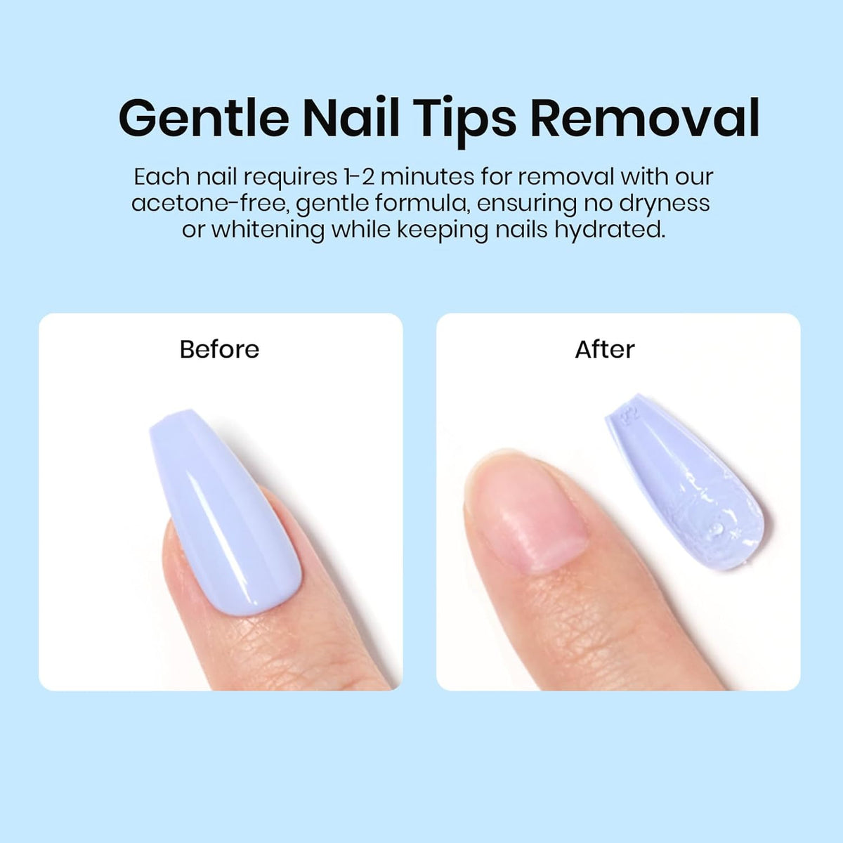 Beetles Nail Glue Remover with Cuticle Pusher, 20ml Press on Nails Glue Remover for False Nail Tips
