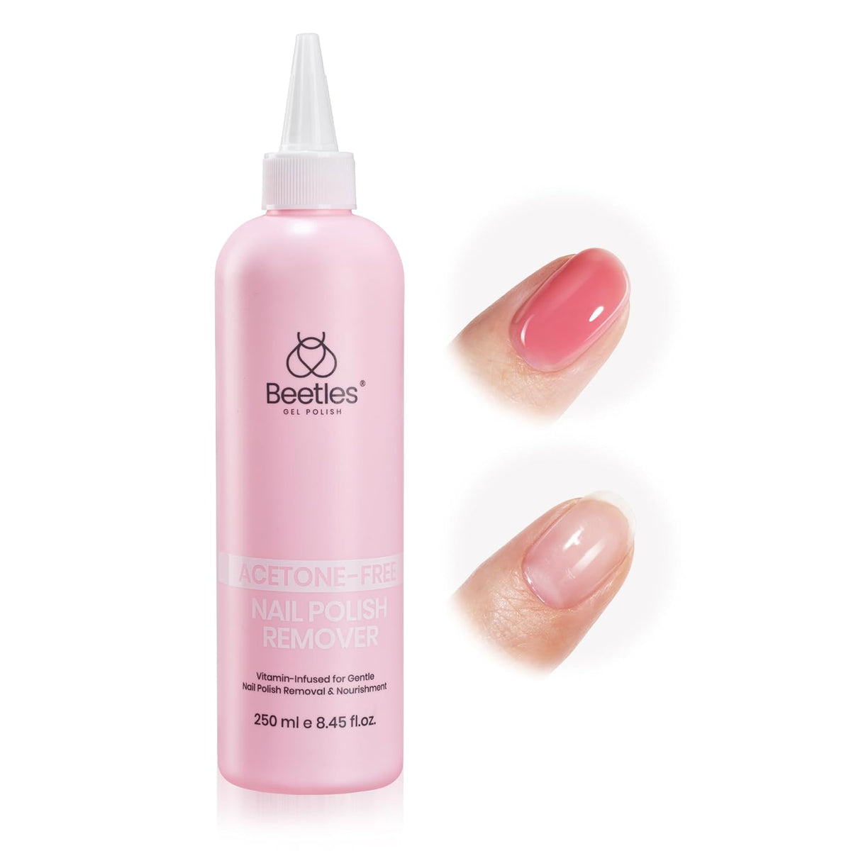 Beetles Non Acetone Nail Polish Remover - 0.67Fl Oz/20ML Nourishing Formula Acetone Free Nail