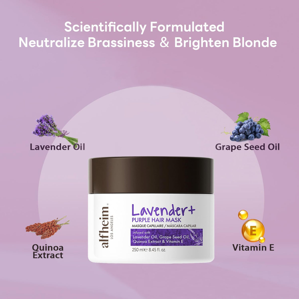 ALFHEIM Lavender Purple Hair Mask | Neutralizes Brass & Yellow Tones | Deep Moisturizing &