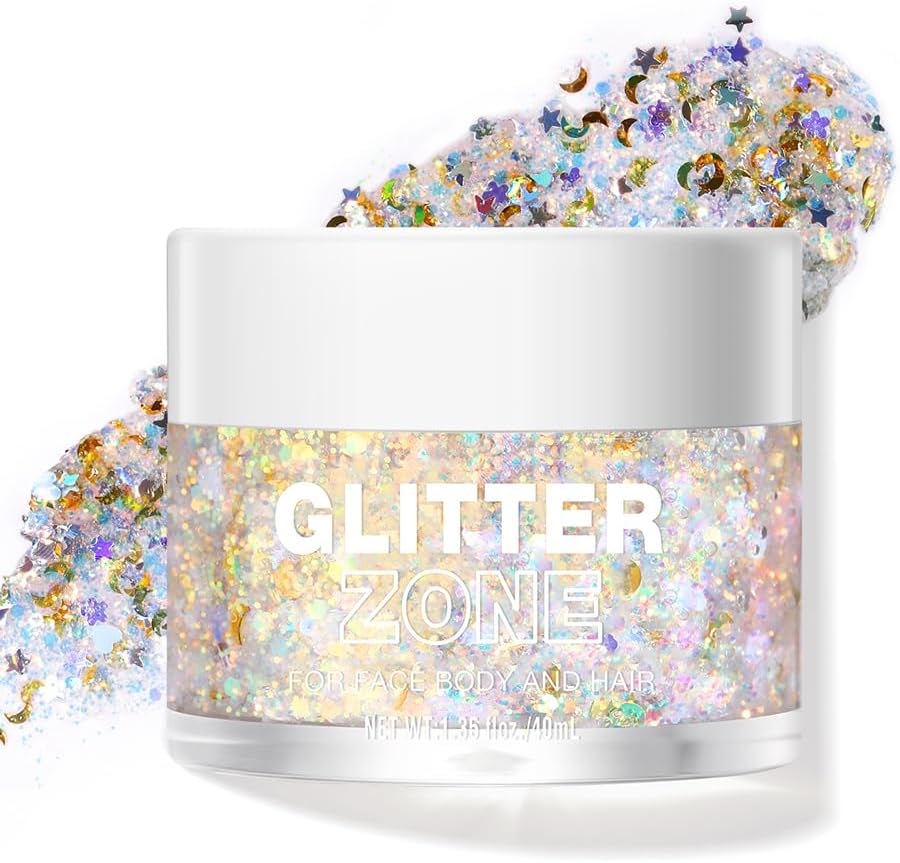 LANGMANNI Holographic Body Glitter Gel for Body, Face, Hair and Lip.Color Changing Glitter Gel