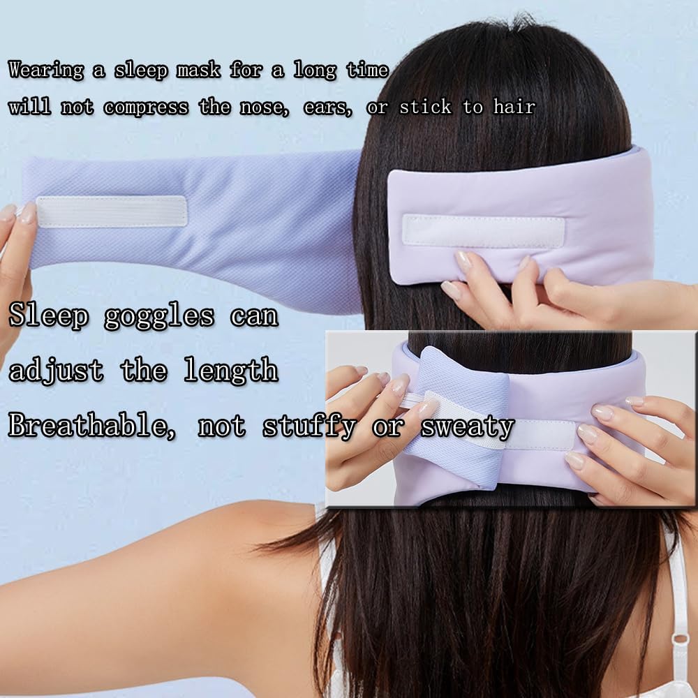 Silk Eye Sleep Mask for Sleeping Women Men, Blackout Blindfold Eye Mask+soundproof Ear plugs, Rest