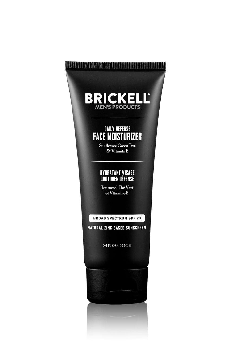 Brickell Men's Daily Defense SPF20 Face Moisturizer for Men, Natural & Organic, Zinc Oxide Face