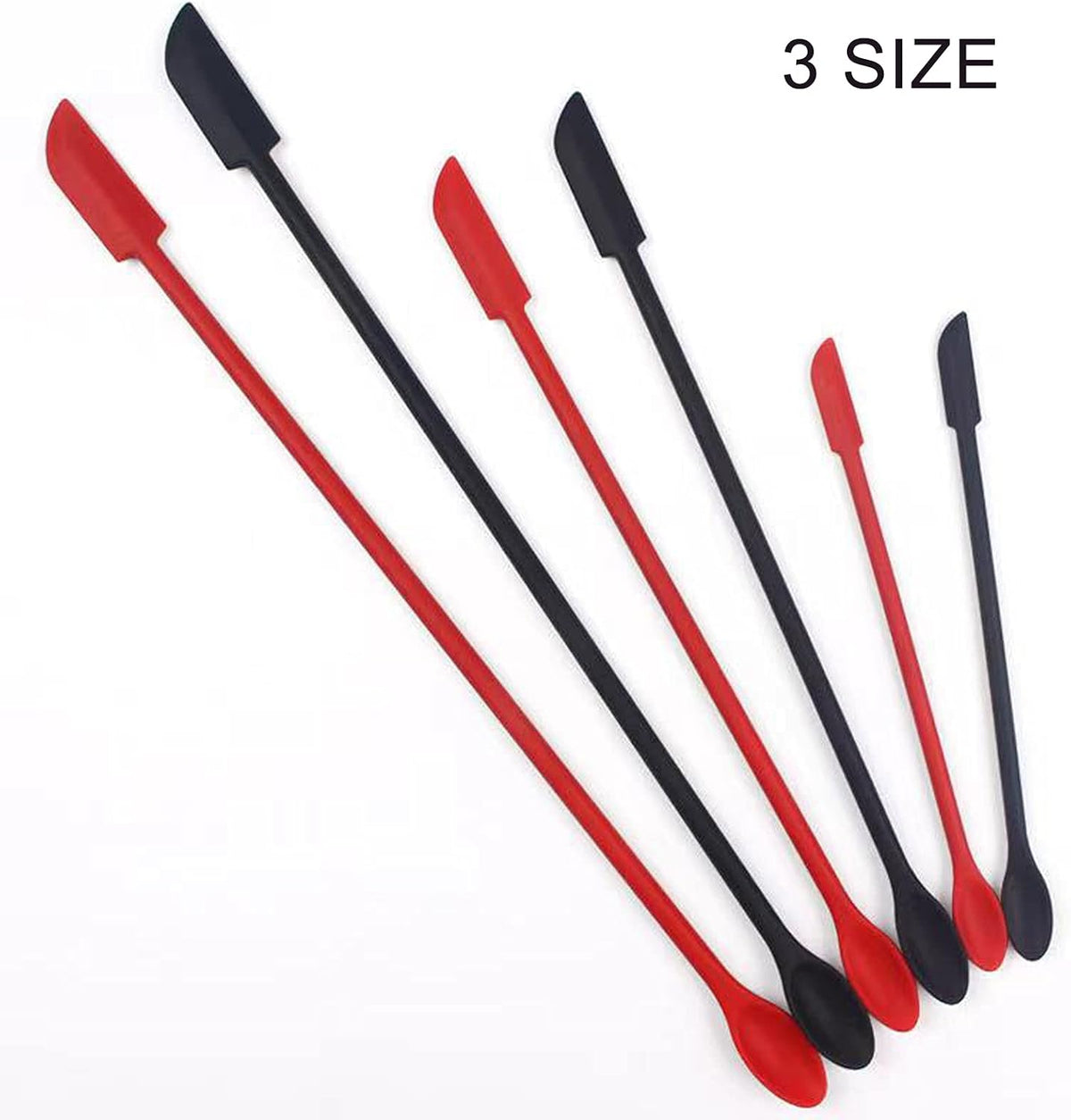 4 Pieces Mini Silicone Spatula Set, Small Rubber Spatula for Makeup, Thin Jar Scraper for