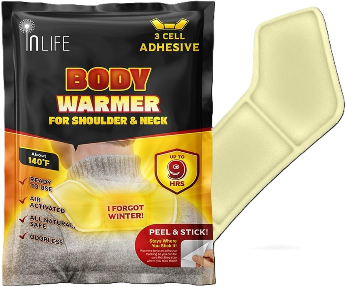 InLife Super Warmer with Adhesive Backing for Shoulder & Body, All Natural & Safe, Wider Area