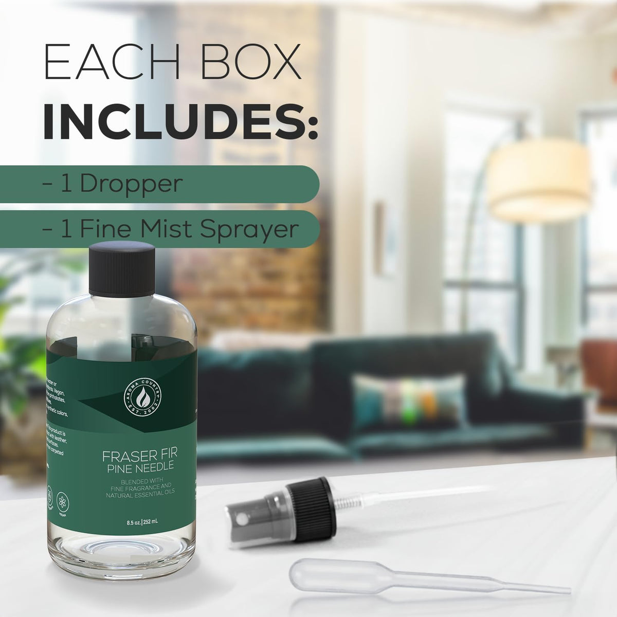 Aroma Country Fraser Fir Diffuser Oil - Luxury Essential Oils for Diffuser Refill & Air Freshener