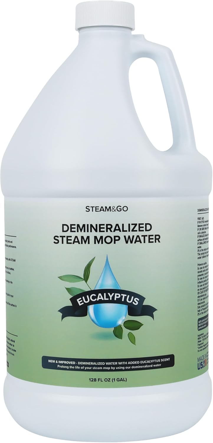 Steam & Go Demineralized Water - Multi-Surface Cleaning Solution for Steam Mop, Ready-to-Use Floor