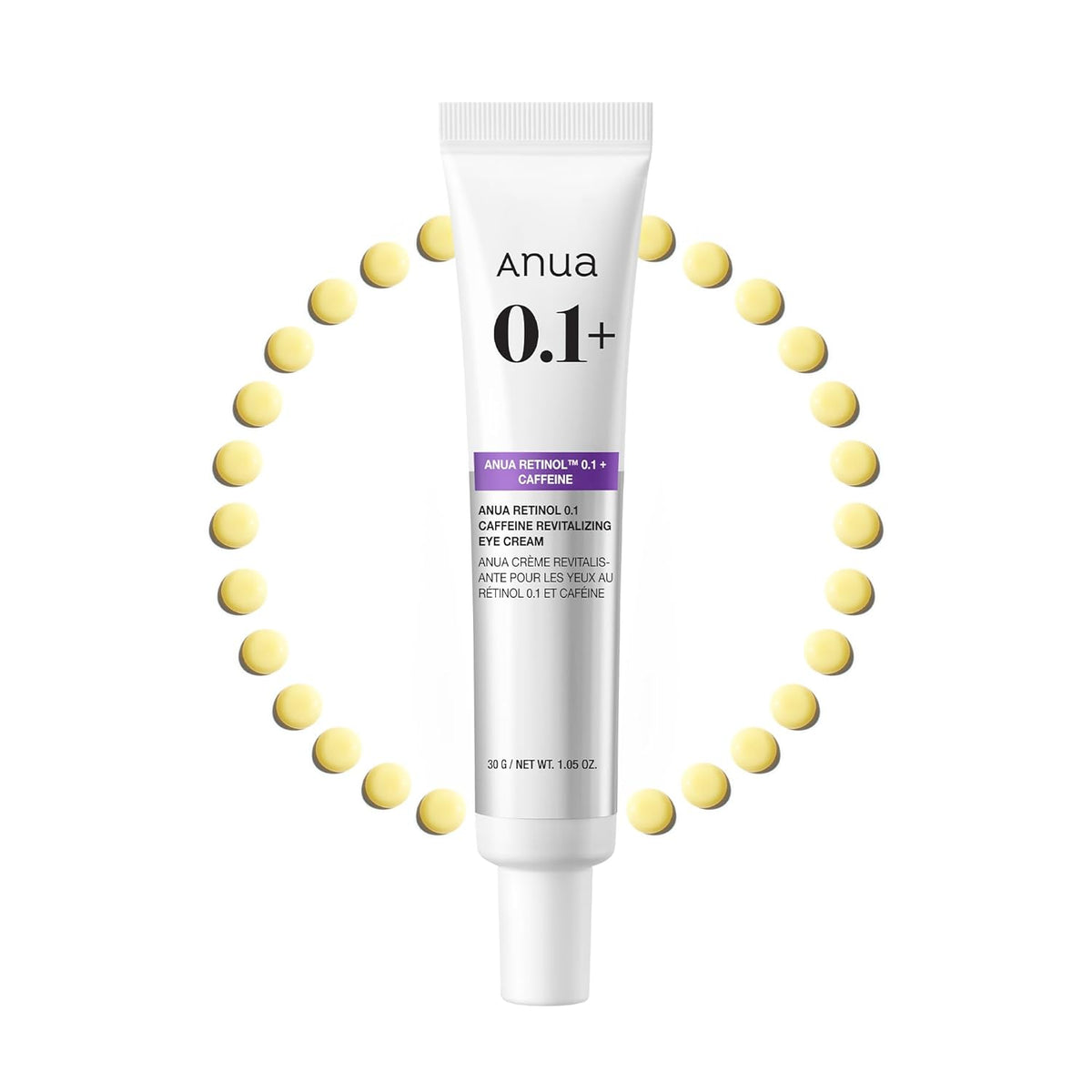 ANUA Retinol 0.1 Caffeine Revitalizing Eye Cream, Under Eye Cream For Hydration, Glow Up Eye