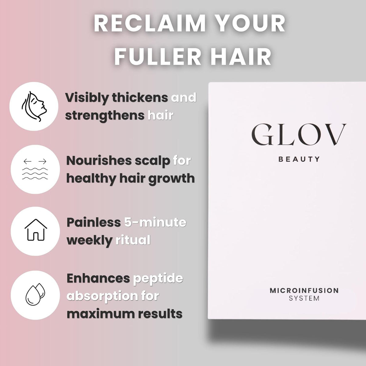 Micro Infusion Hair Renewal Kit - with Hyaluronic Acid, Peptide & Botanical Serum Ampoules - Helps