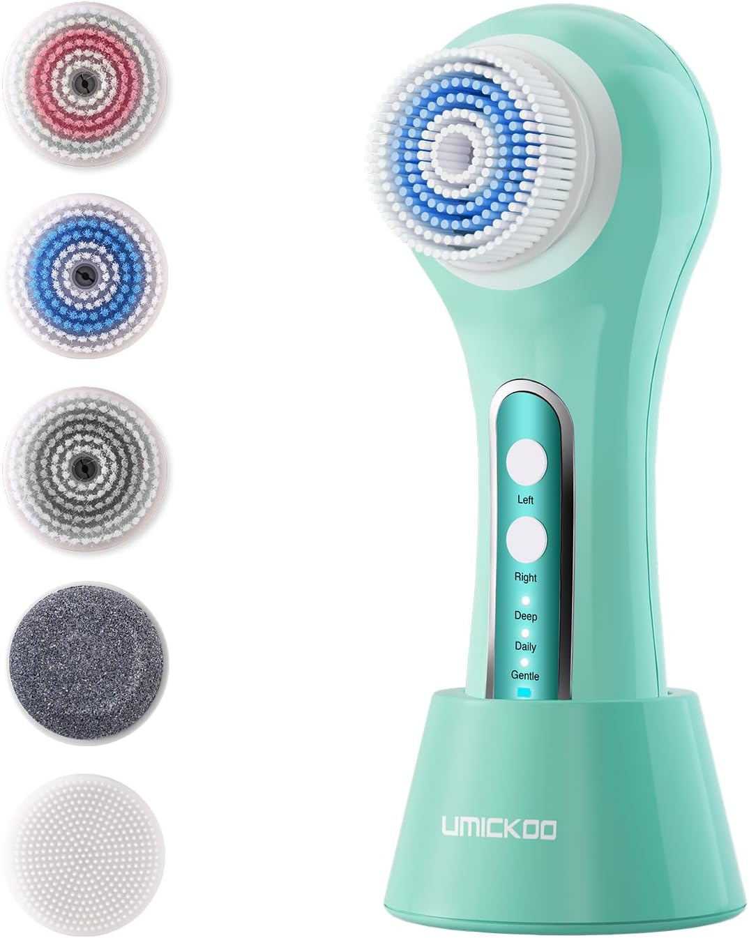 Face Scrubber Exfoliator,Facial Cleansing Brush Rechargeable IPX7 Waterproof with 5 Brush