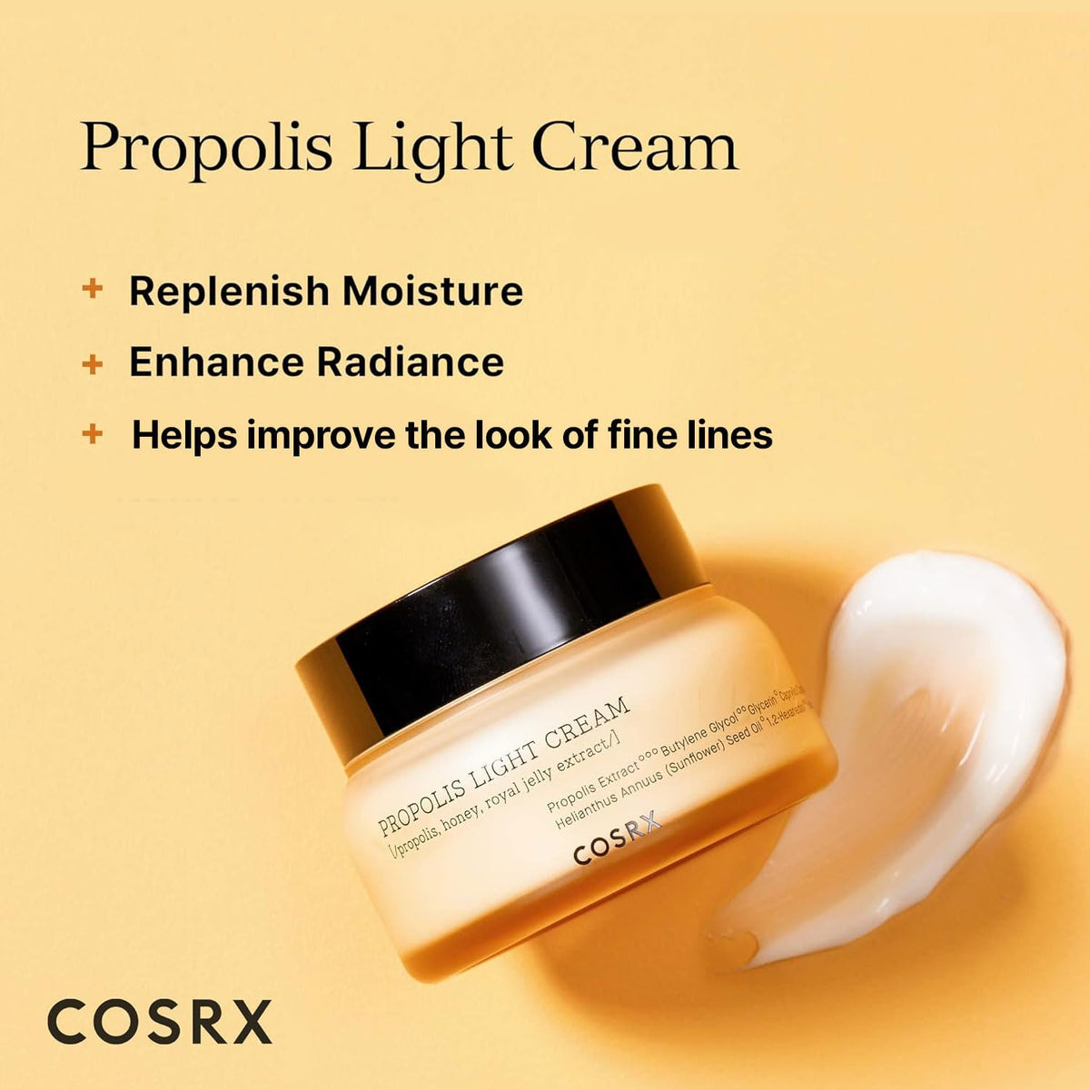 COSRX Full Fit Propolis Light Cream, 2.19 Fl.oz / 65ml, Propolis 64.5%, Hydrating Daily Day and