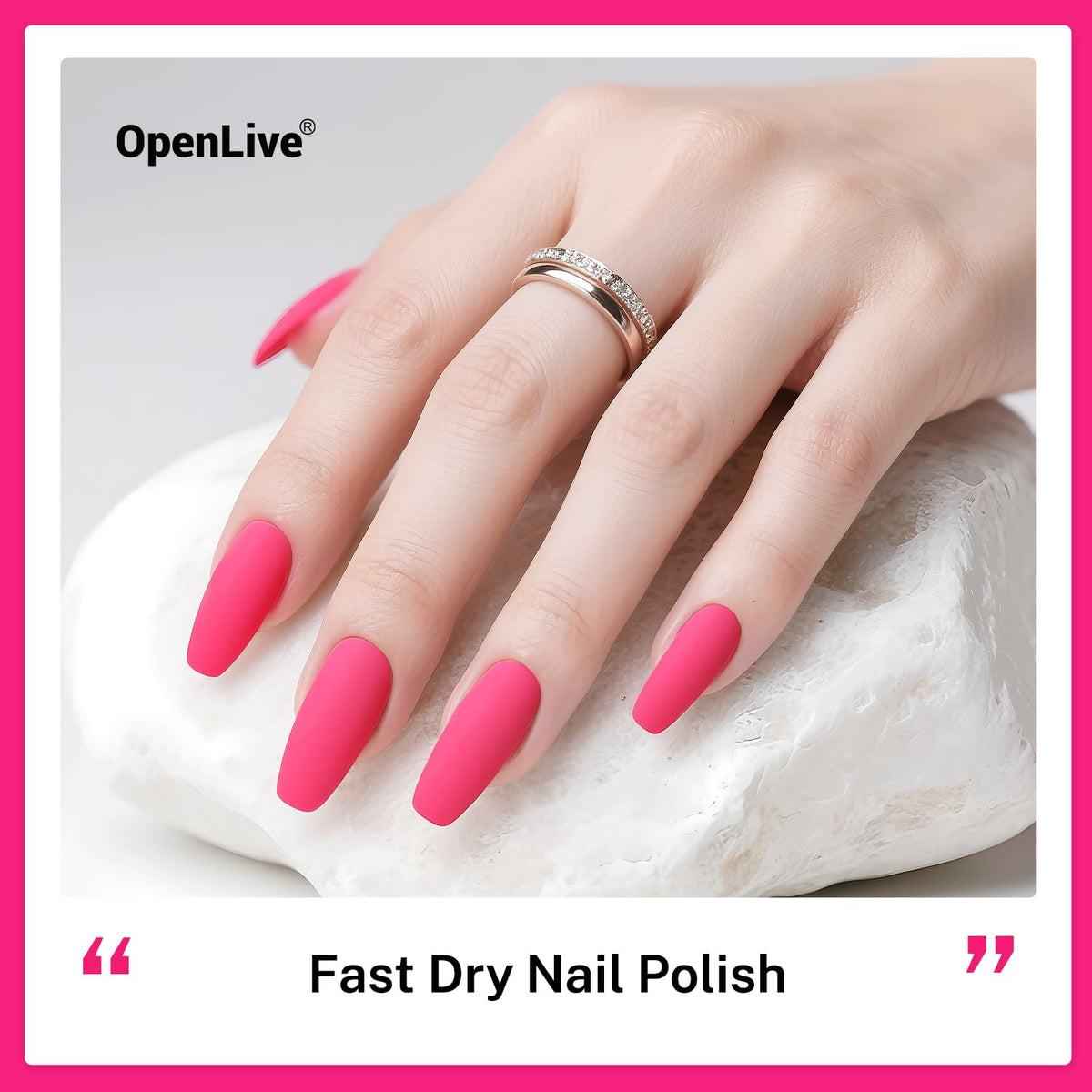 16.5ml Rose Pink Nail Polish Large Volume Quick Dry Nail Polish, Long Lasting Shine, Fingernail