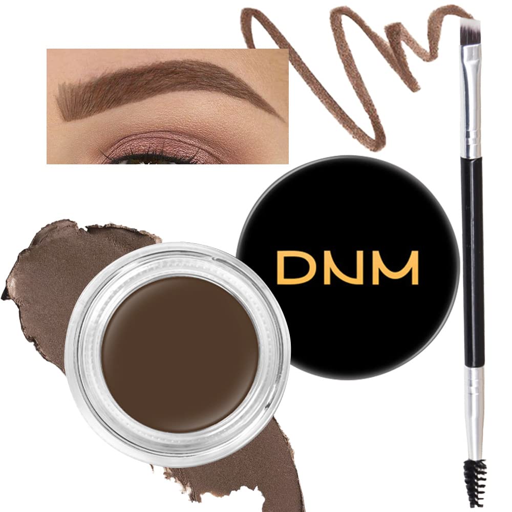 evpct Soft Brown Eyebrow Powder Pomade Gel Shaper Makeup Kit with Dual-ended Brush, Eyebrow Stencil